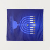 Happy Hanukkah Tapestry Wandkleed (Voorkant (horizontaal))