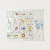 Happy Hanukkah Tapestry Wandkleed (Voorkant (horizontaal))