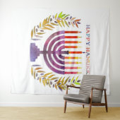 Happy Hanukkah Tapestry Wandkleed (In Situ (horizontaal))