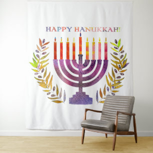 Happy Hanukkah Tapestry Wandkleed
