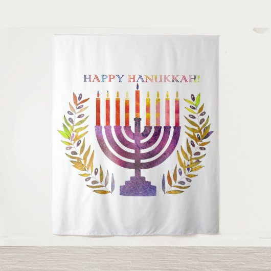 Happy Hanukkah Tapestry Wandkleed (Voorkant)