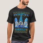 Happy Hanukkah Three Gnomes Jewish Gnome Chanukah T-shirt<br><div class="desc">Gelukkige Chanoeka Drie kabouters Joodse kabouter Chanoeka 1</div>