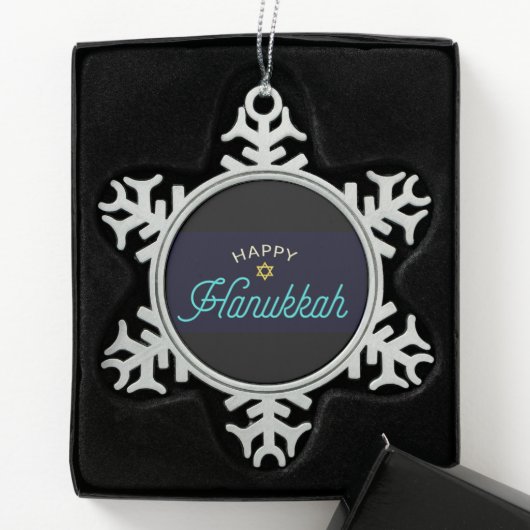 Happy Hanukkah Tin Sneeuwvlok Ornament (Kistje)
