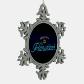 Happy Hanukkah Tin Sneeuwvlok Ornament (Links)