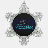 Happy Hanukkah Tin Sneeuwvlok Ornament (Voorkant)
