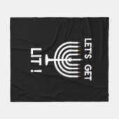 Happy Hanukkah Tis The Season Get Fleece Deken (Voorkant (Horizontaal))