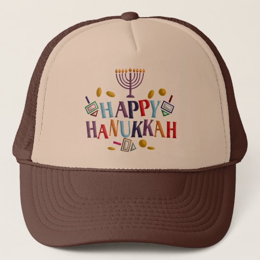 Happy Hanukkah Trucker Pet (Voorkant)