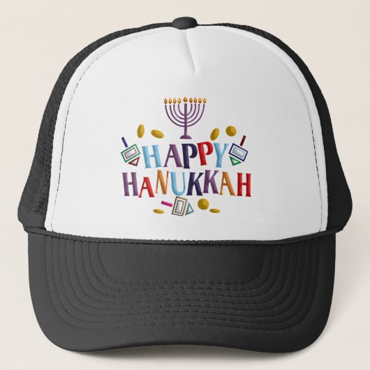 Happy Hanukkah Trucker Pet (Voorkant)