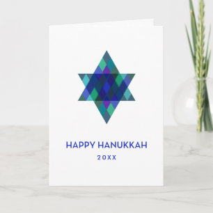 Happy Hanukkah Turquoise Star van David Non-Photo Feestdagen Kaart