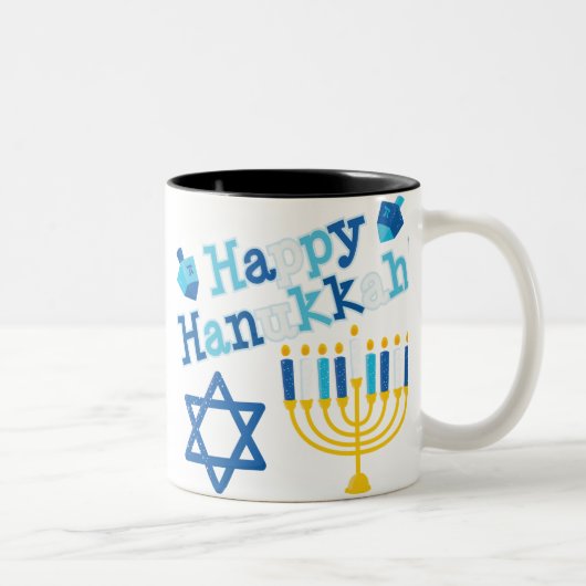 Happy Hanukkah Tweekleurige Koffiemok (Rechts)