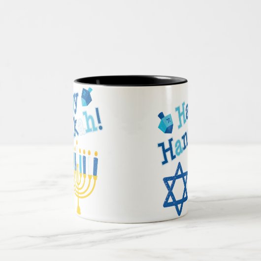 Happy Hanukkah Tweekleurige Koffiemok (Center)