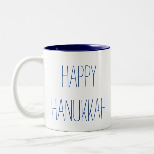 Happy Hanukkah Tweekleurige Koffiemok (Links)
