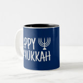 Happy Hanukkah Tweekleurige Koffiemok (Voorkant links)