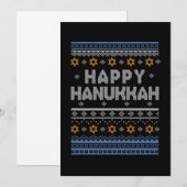 Happy Hanukkah Ugly Shirt Joods festival Gift Kaart (Voorkant / Achterkant)