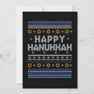 Happy Hanukkah Ugly Shirt Joods festival Gift Kaart