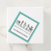 Happy Hanukkah uit New York City NYC Chanukah Bedankjes Labels (In situ)