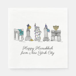 Happy Hanukkah uit New York City NYC Chanukah Servet