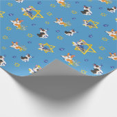 Happy Hanukkah van de Corgi Nation! Cadeaupapier (Hoek)