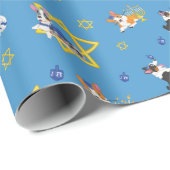 Happy Hanukkah van de Corgi Nation! Cadeaupapier (Rol Hoek)
