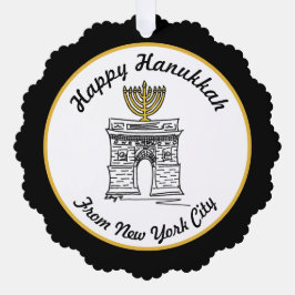 Happy Hanukkah van NYC Menorah Washington Square Ornament Kaart