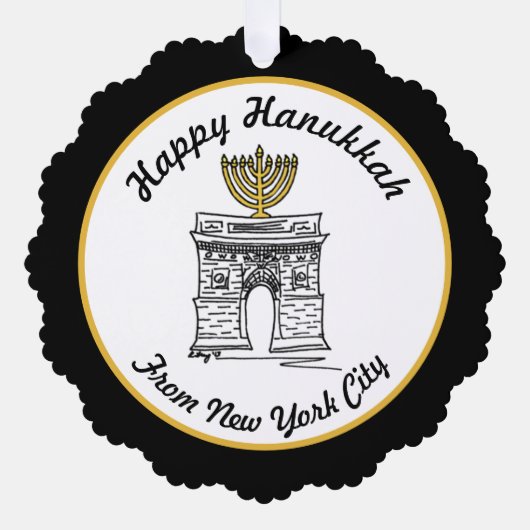 Happy Hanukkah van NYC Menorah Washington Square Ornament Kaart (Voorkant)