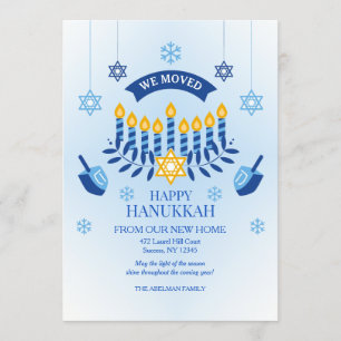 Happy Hanukkah van onze nieuwe thuisvakantiekaart Kaart