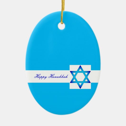 Happy Hanukkah-versiering Keramisch Ornament (Voorkant)