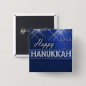Happy Hanukkah Vierkante Button 5,1 Cm (Voorkant /achterkant)