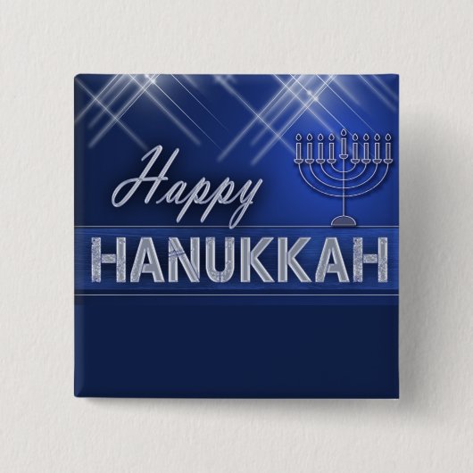 Happy Hanukkah Vierkante Button 5,1 Cm (Voorkant)
