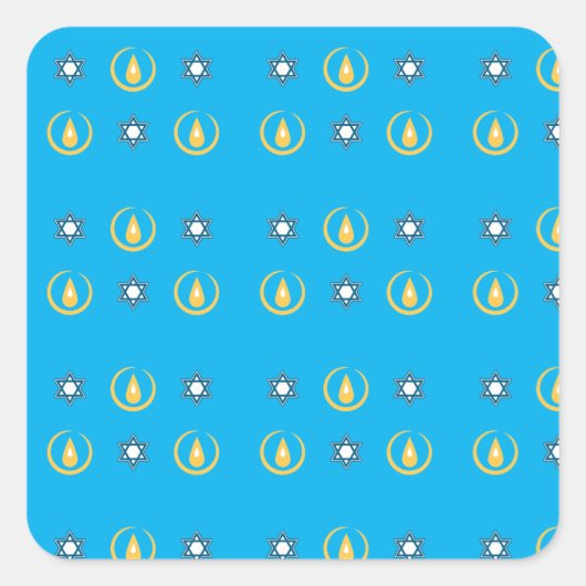 Happy Hanukkah Vierkante Sticker (Voorkant)