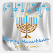 Happy Hanukkah Vierkante Sticker (Voorkant)