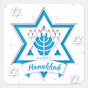 Happy Hanukkah Vierkante Sticker