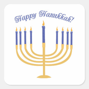 Happy Hanukkah! Vierkante Sticker