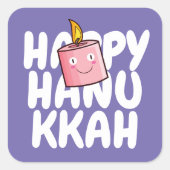 Happy Hanukkah Vierkante Sticker (Voorkant)