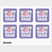 Happy Hanukkah Vierkante Sticker (Vel)