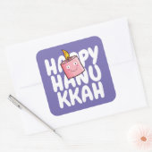 Happy Hanukkah Vierkante Sticker (Envelop)
