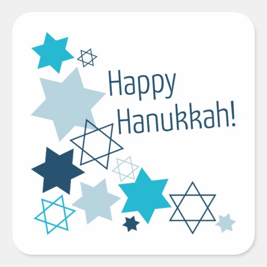 Happy Hanukkah! Vierkante Sticker (Voorkant)