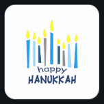 HAPPY HANUKKAH VIERKANTE STICKER<br><div class="desc">Dit is een mooi afbeelding voor Happy Hanukkah. Gebruik dit ontwerp om als geschenk te geven.</div>