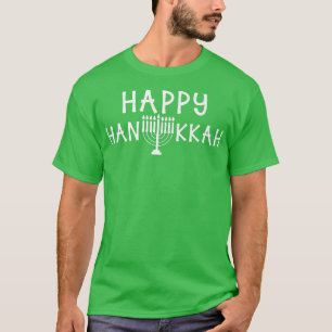 Happy Hanukkah Vintage Hebrew Menorah Jewish Holid T-shirt