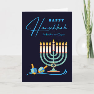 Happy Hanukkah voor Bubbie en Zayde Grandouders Kaart