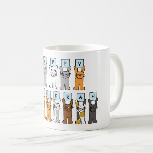 Happy Hanukkah voor Cat Lover Koffiemok (Voorkant rechts)