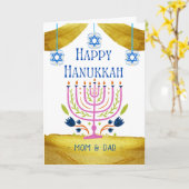Happy Hanukkah voor ouders aanpassen Kaart (Gele Bloem)