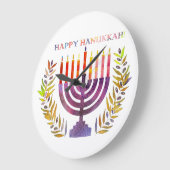 Happy Hanukkah Wall klok (Hoek)