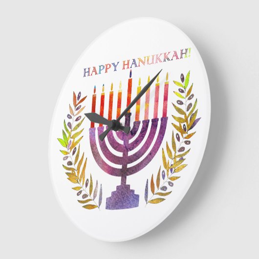 Happy Hanukkah Wall klok (Hoek)