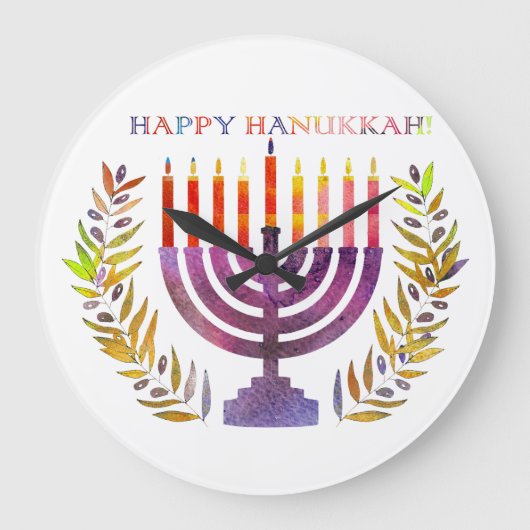 Happy Hanukkah Wall klok (Voorkant)