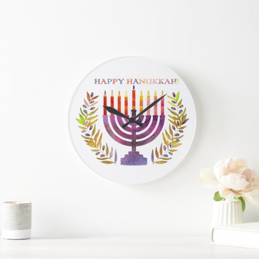 Happy Hanukkah Wall klok (Huis)