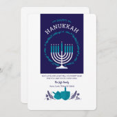 Happy Hanukkah Wenskaart Kaart (Voorkant / Achterkant)