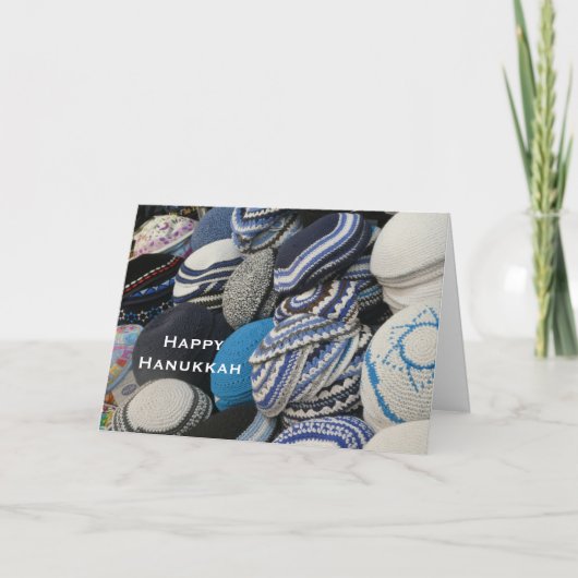 Happy Hanukkah, Wenskaart Kippot Kaart (Voorkant)