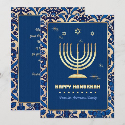 Happy Hanukkah. Wenskaarten Feestdagenkaart (Voorkant / Achterkant)