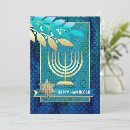 Happy Hanukkah.  Wenskaarten Feestdagenkaart (Staand voorkant)